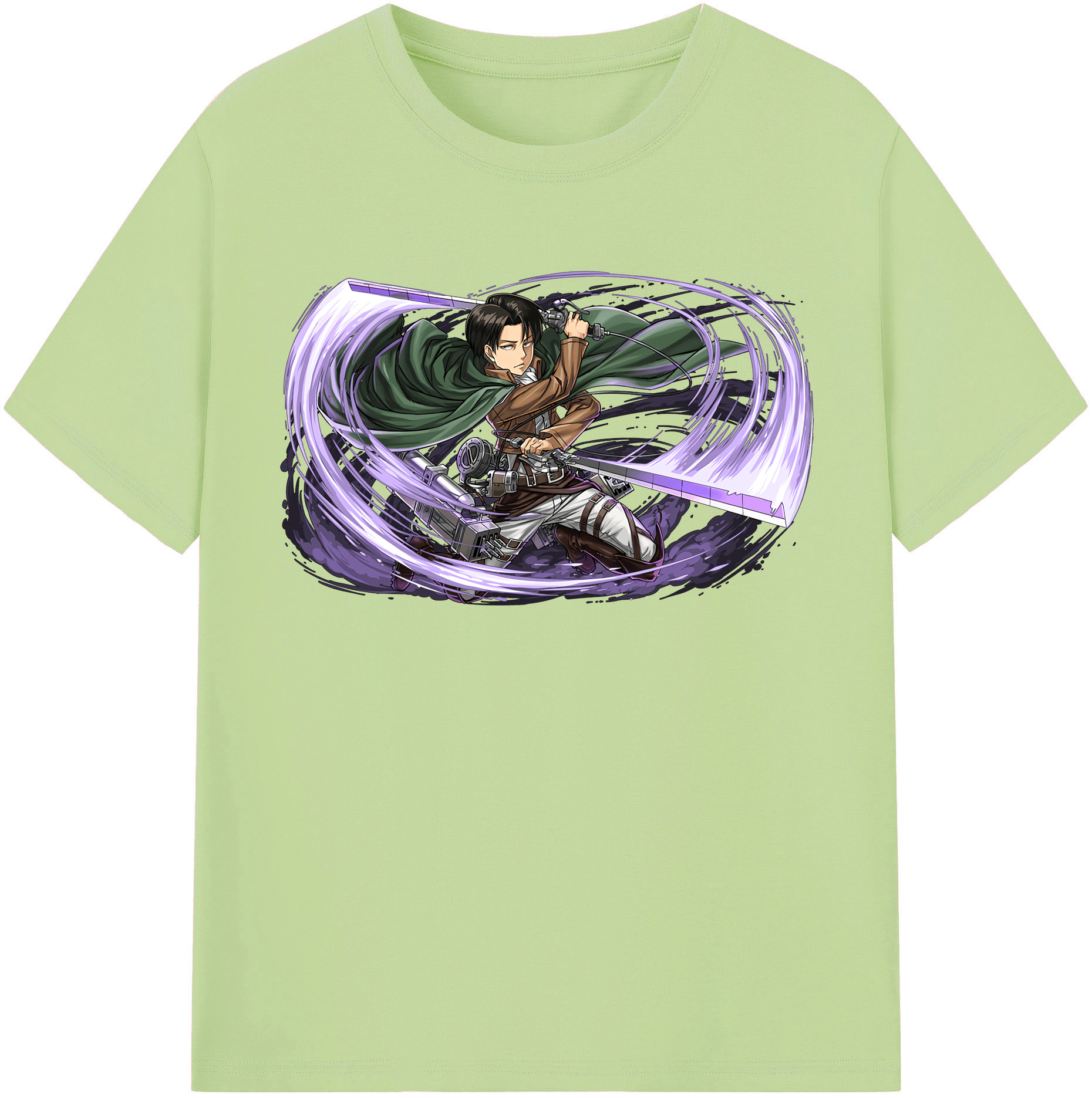 （画像用） 進撃の巨人 リヴァイ·アッカーマン Attack on Titan Levi Ackerman 綿100％半袖Tシャツ（フロントプリント）